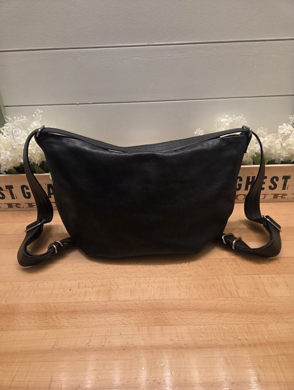 Rough & Tumble Black Leather Convertible Bag